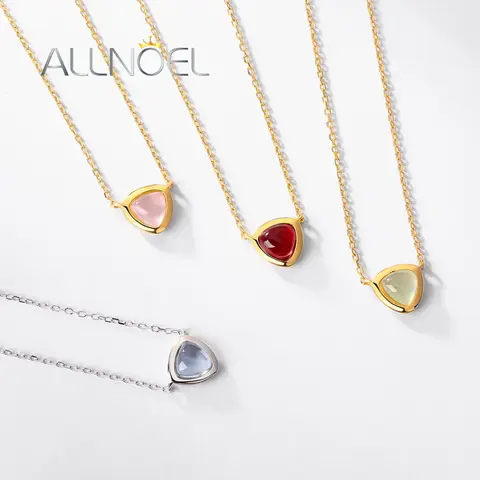 ALLNOEL 여성용 925 스털링 실버 목걸이, 토파즈 하트, 파인 주얼리, 기념일 선물