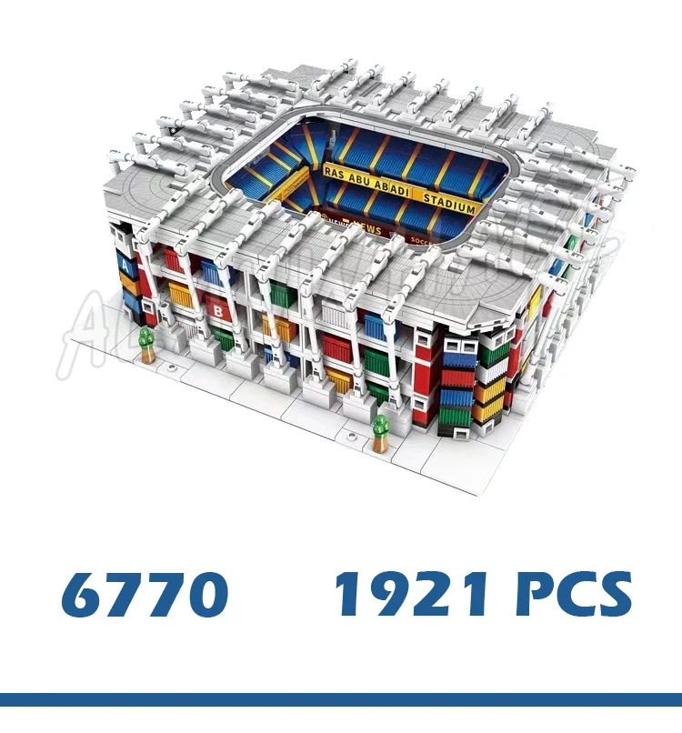 4 أنواع من ملعب كرة القدم الرياضية لكرة القدم Lusail acumama Ali Ras Abu Stadiums Grand 6770 ألعاب مكعبات البناء المتوافقة مع الطراز