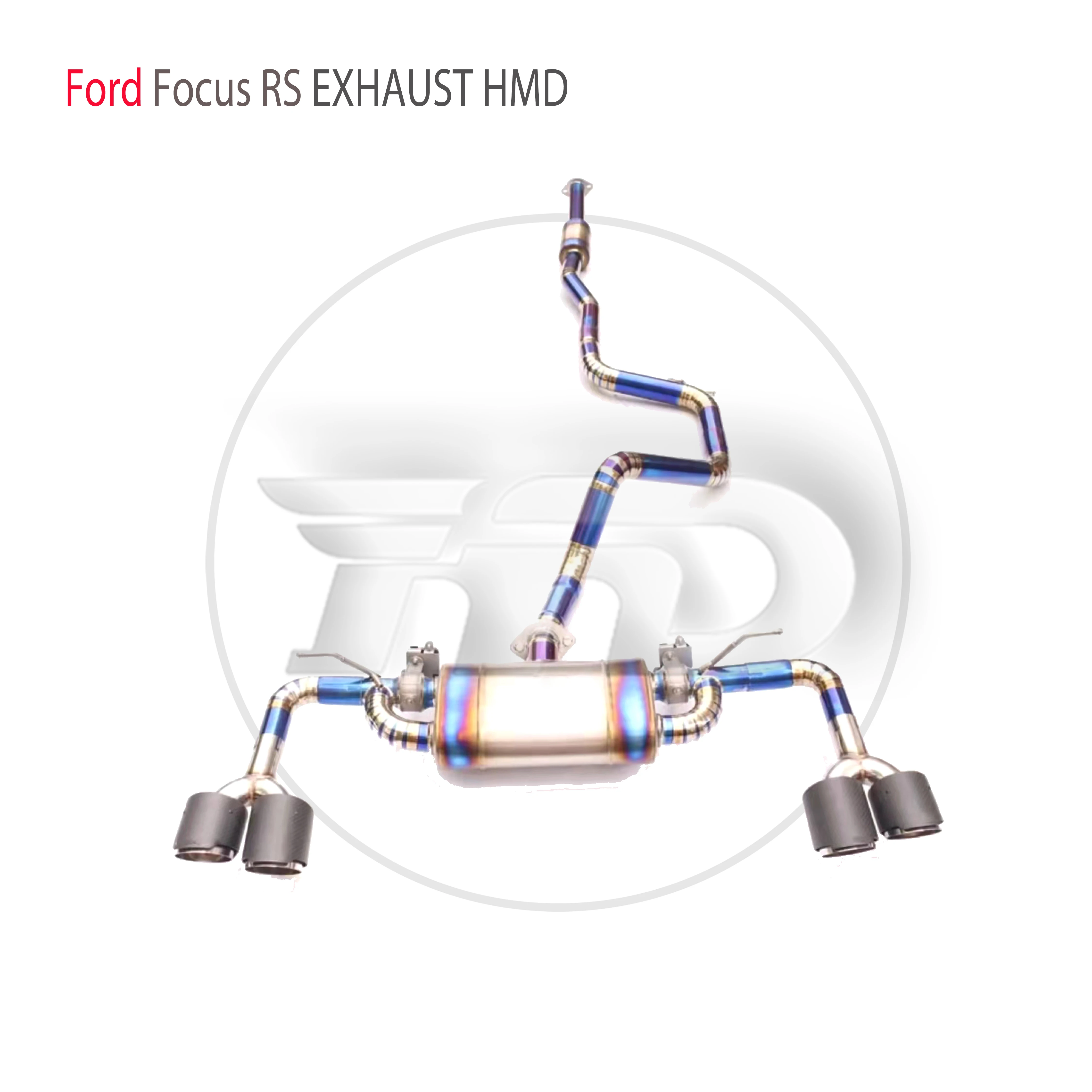 HMD Titanium Exhaust System Performance Catback For Ford Focus RS Muffler For Cars Modifity Variable Valve Pipe