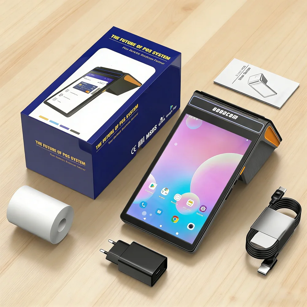 GOODCOM 8-inch Android 14 POS end point, built-in 80mm printer