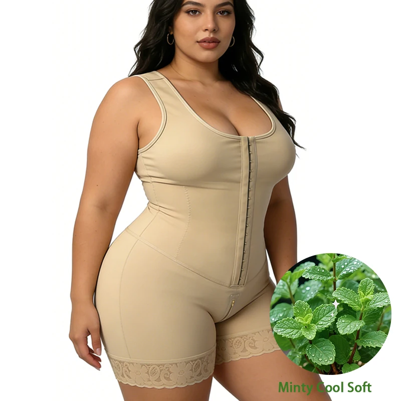 

Minty Cool Women Bodysuit Fajas Colombiana Tummy Body Shaper Breathable Slimming Shapewear High Compression Sheath Girdles