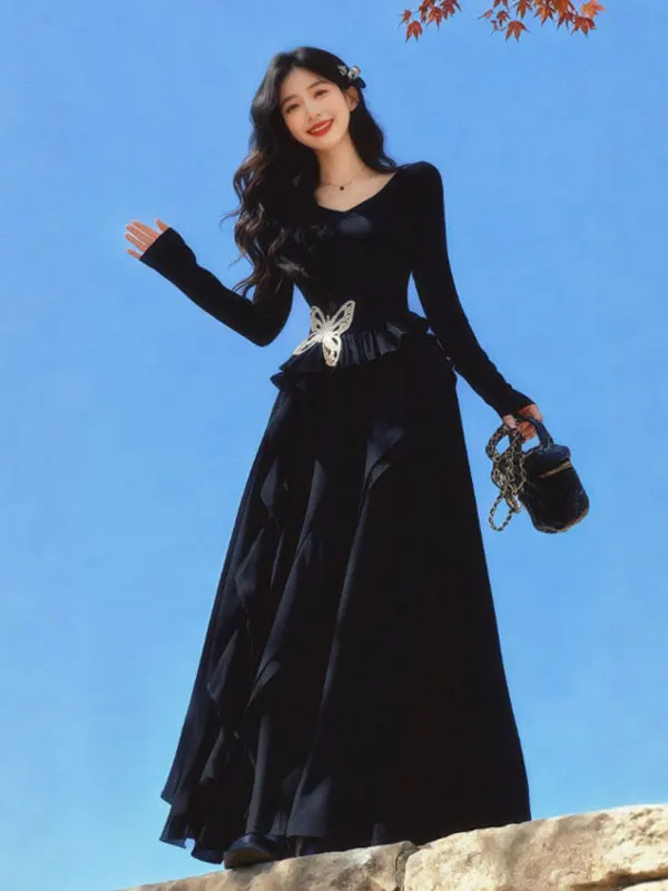 

Ретро-стиль, уникальный дизайн, приталенный крой, длинный, облегающий, зимний, модный, для различных случаев, смесь хлопка