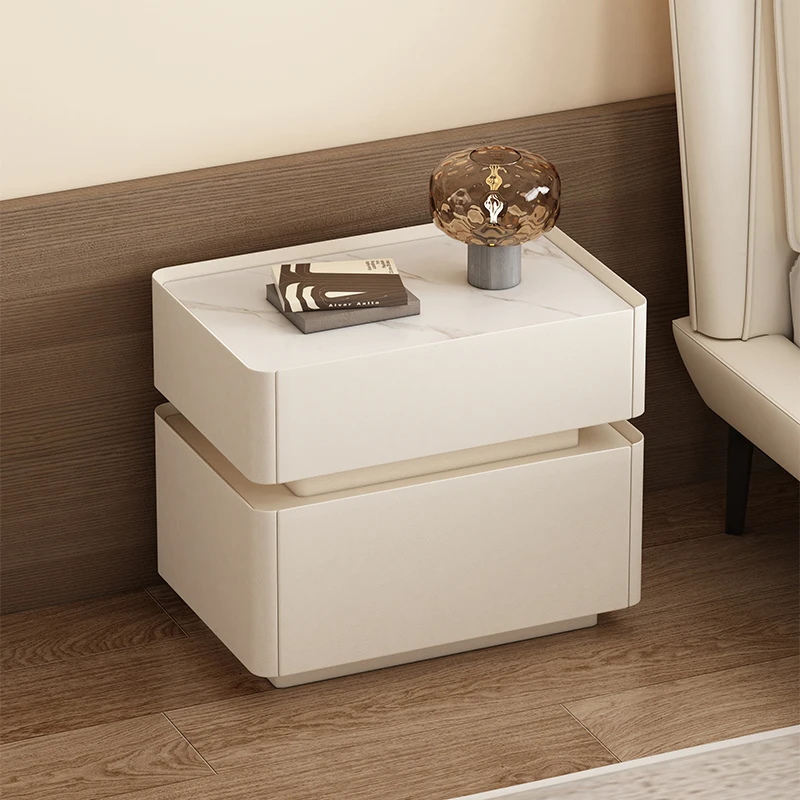 Customized installation-free solid wood bedside table,  light luxury, simple modern large size designer bedroom bedside table