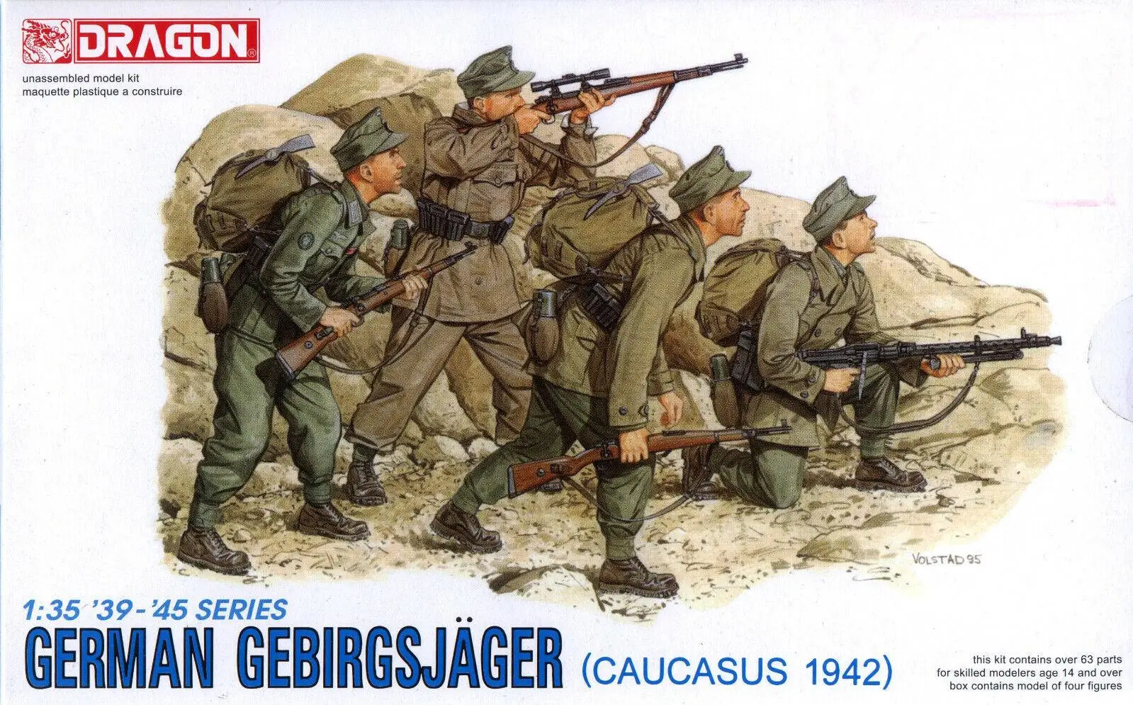 

Dragon 6045 1:35 Scale WWII German Gebirgsjager (Caucasus 1942) (4 Figures)