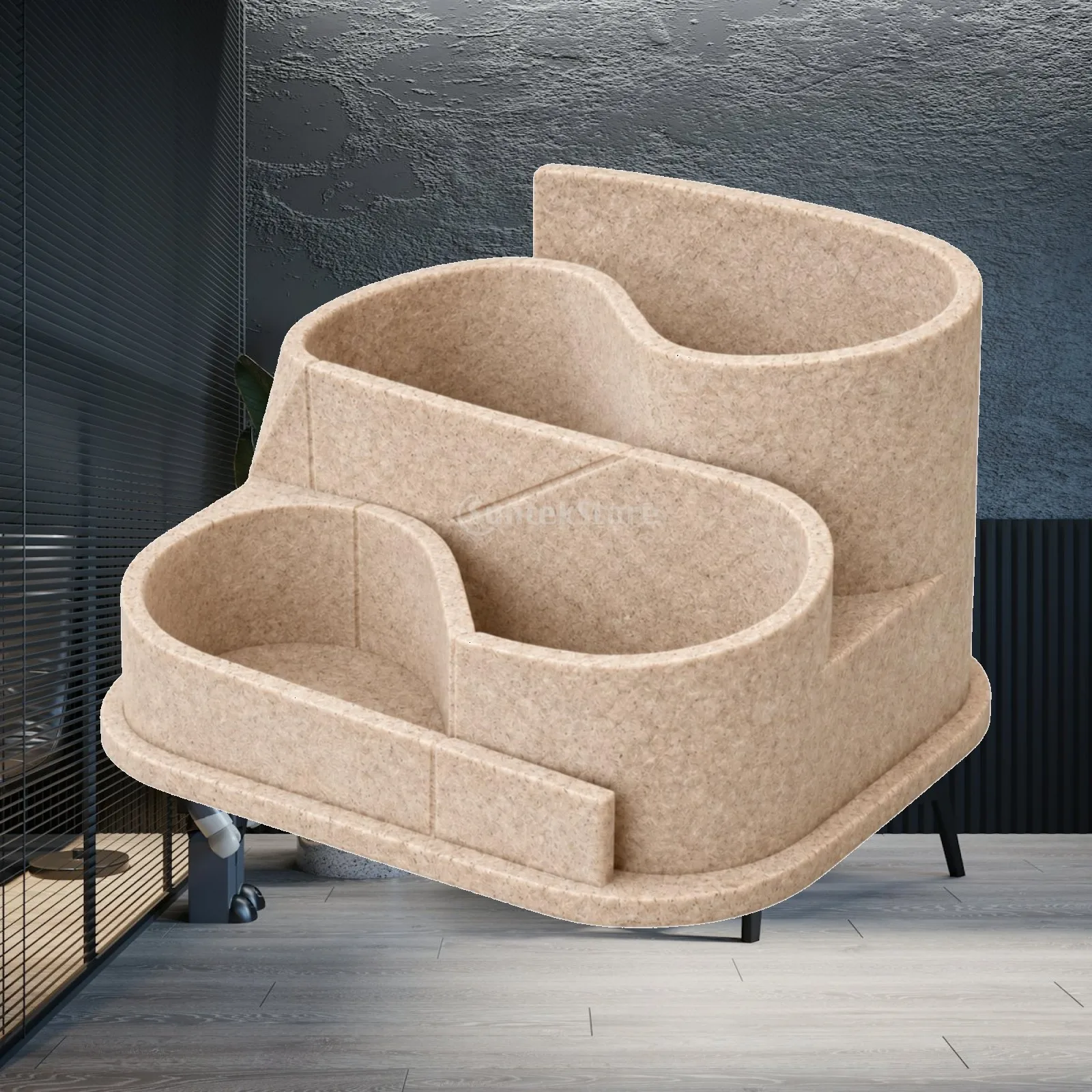 Sandstone Resin Desk Caddy Pen Holder with Divider Sections for Office Supplies Pencils Markers and Small Cosmetics