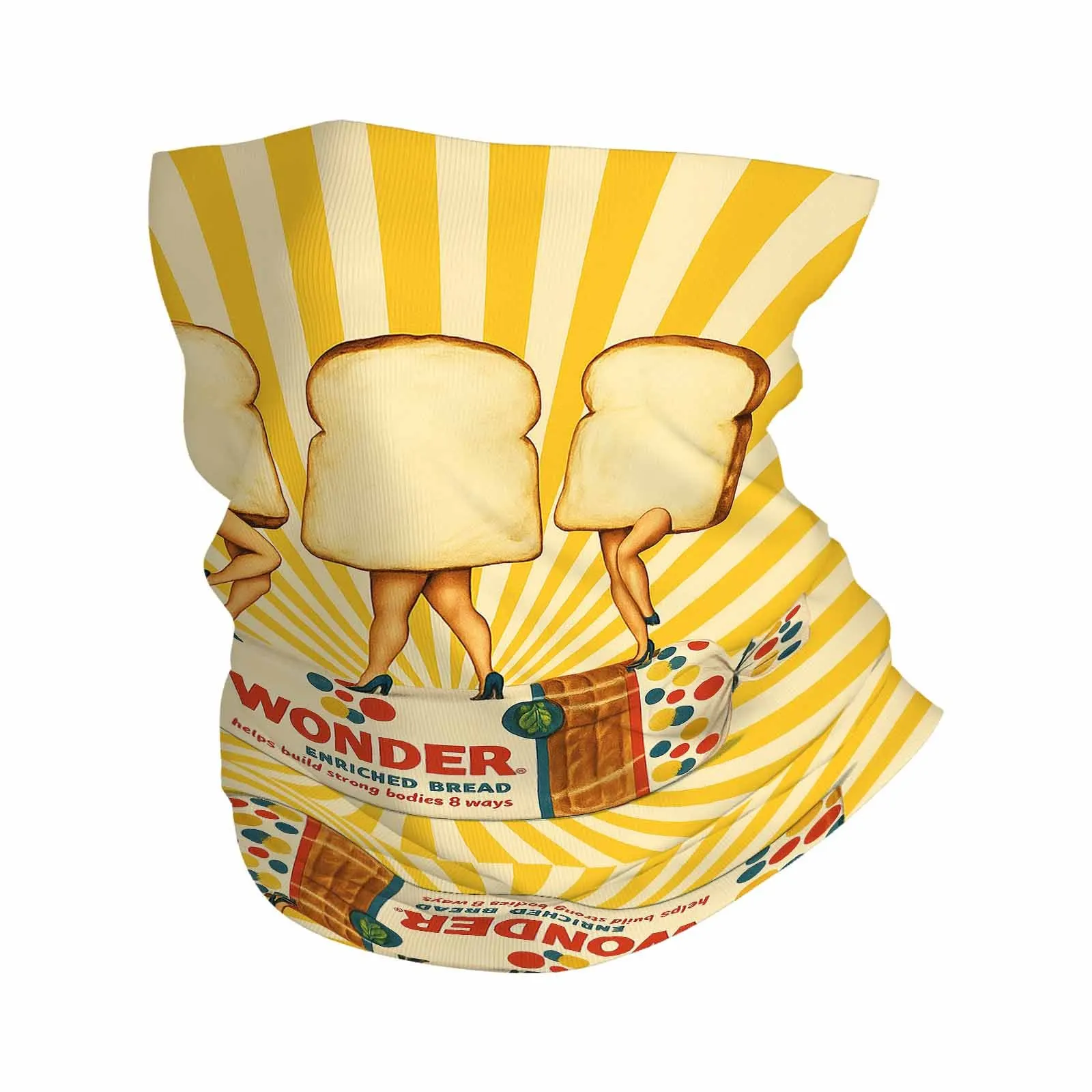 Wonder Bread Advertisement, Sliced Bread, Feet in Slices Novel Design Multi-Functional Printed Scarf Suitable for Outdoor