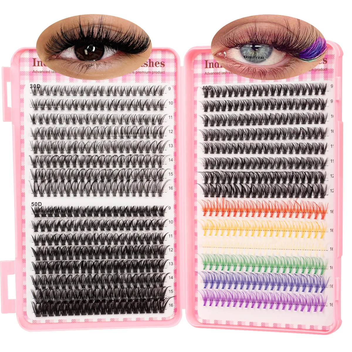 DIY Wimpernbüschel Katzenaugen-Wimpern Weiche, Luftige Wimpernverlängerungen Gemischte Längen Wiederverwendbares Make-up – Detail 7