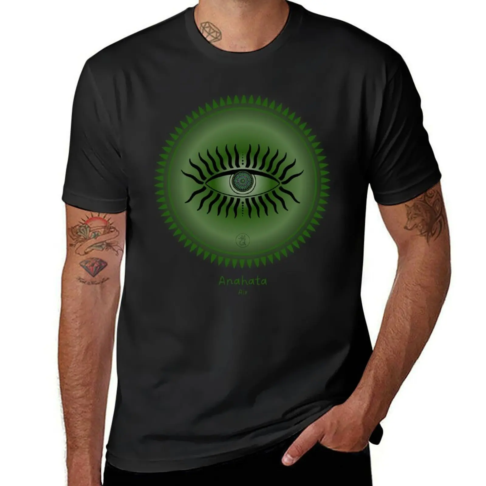 Third Eye, Meditative. Anahata, Air. Heart Chakra. Mindfulness. T-Shirt quick-drying vintage slim fit t shirts for men