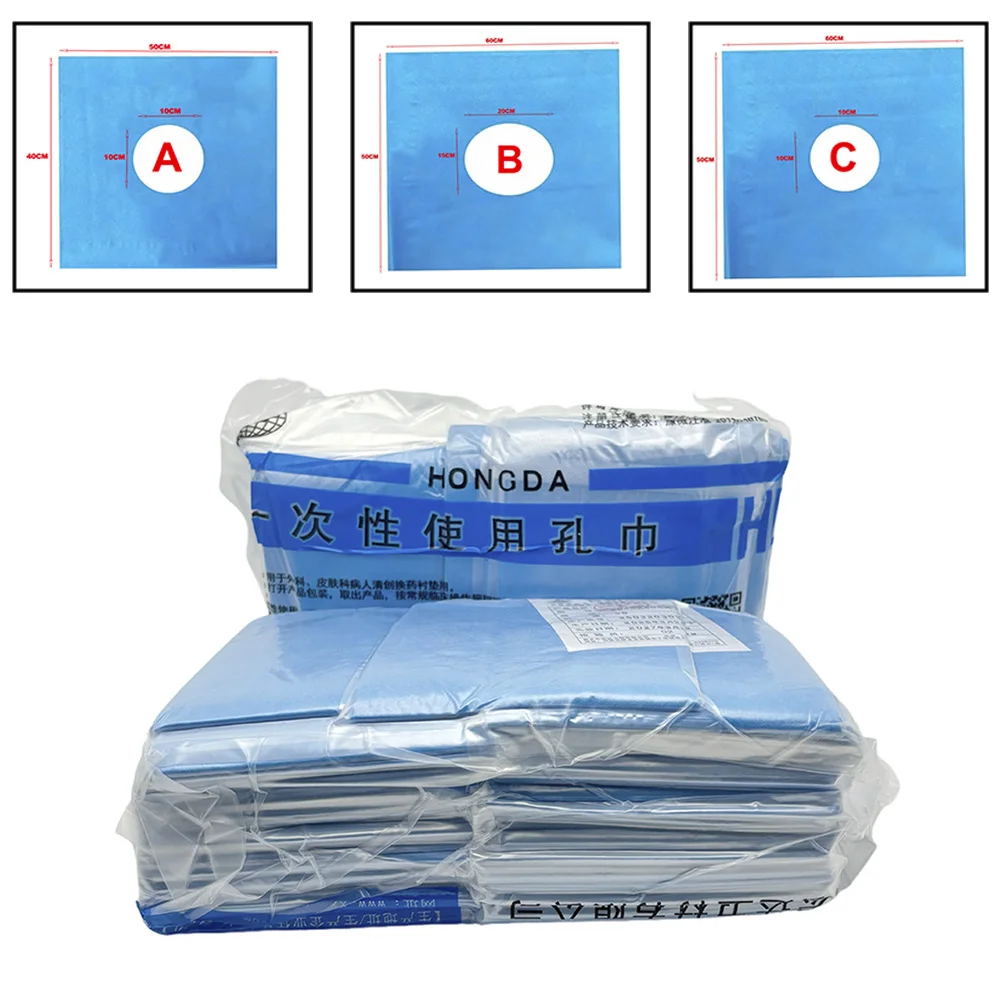 

Blue Disposable Nonwoven Sterile Surgical Hole Drape for Dental Operating Rooms Individually Packaged
