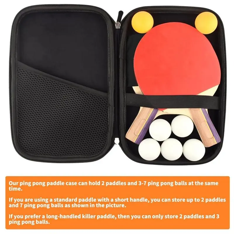 Superior-Table Tennis Paddle Storage Bag For 2 Paddles& Multiple Balls Portable Table Tennis Paddle Box Case For Pong Paddl