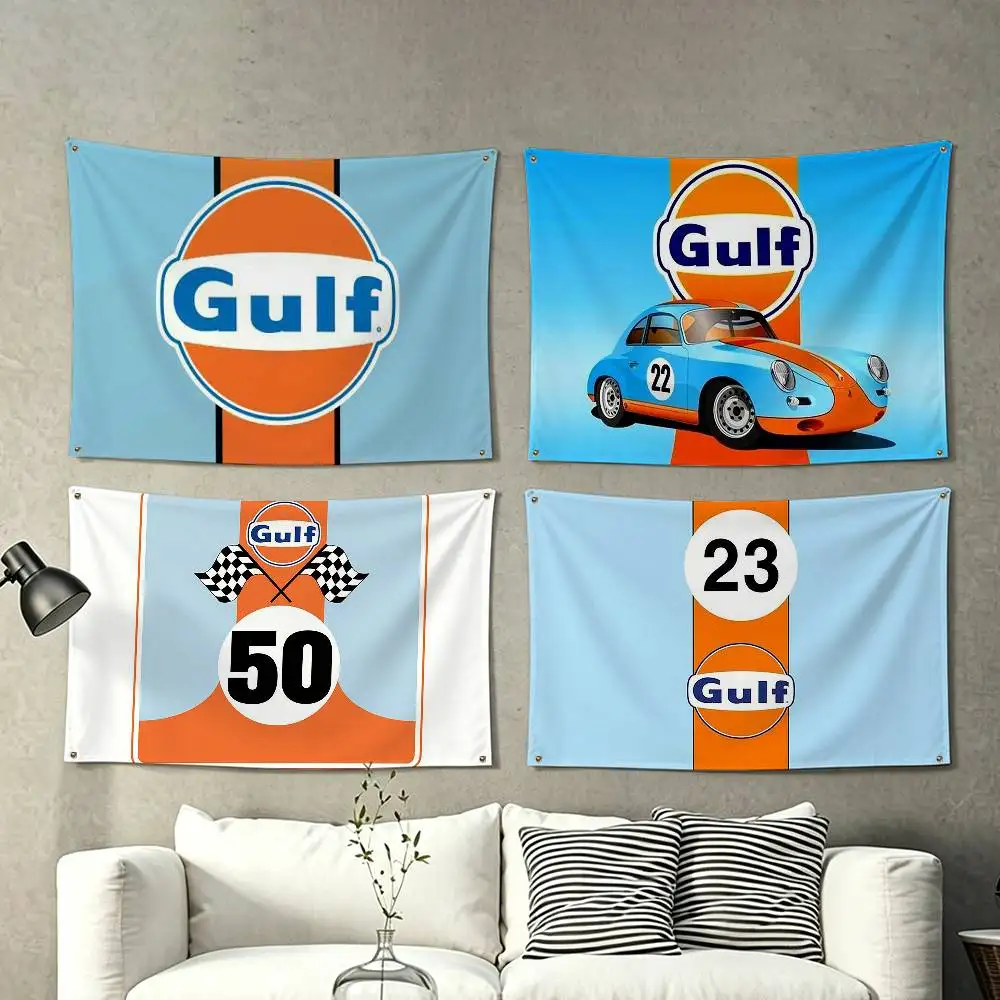 G-ulf Car Logo  Flag Suitable For Party Club Outdoor Interior Wall Decoration Banner Fans Gift