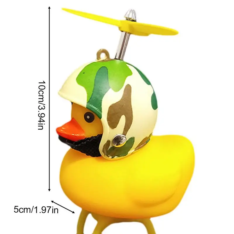 Motorcycle Accessories Cute Duck with Propeller Helmet Broken Wind Rubber Duck Toy Car Bicycle Small Yellow Duck Decor Ornaments