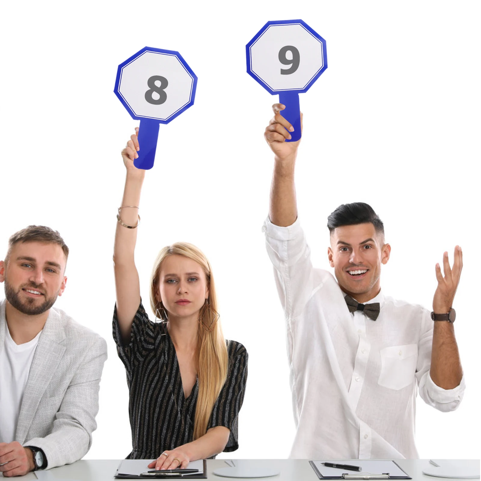 

2Pcs Whiteboard Blank Scoreboard Dry Erase Answer Paddle H held Sign Classroom Mini Boards Students Plastic Reusable