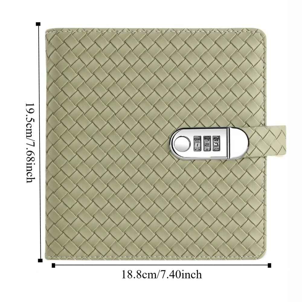 Emboss FWeaving Texture Envelope Savings Challenges Libro Cuero PU 50 hojas Carpeta económica con cerradura Sobres de efectivo recargables