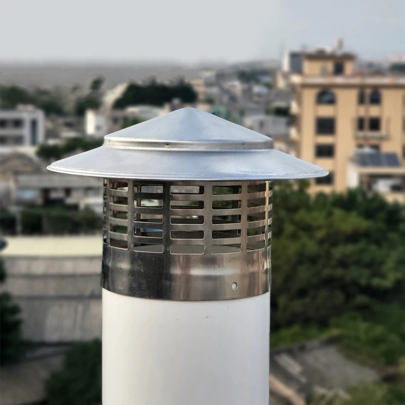 

75/110/160/200mm Stainles Steel Chimney Cap For Exterior Wall Roof Pipe Exhaust Vent Chimney Exhaust Hood Air Outlet Chimney Cap