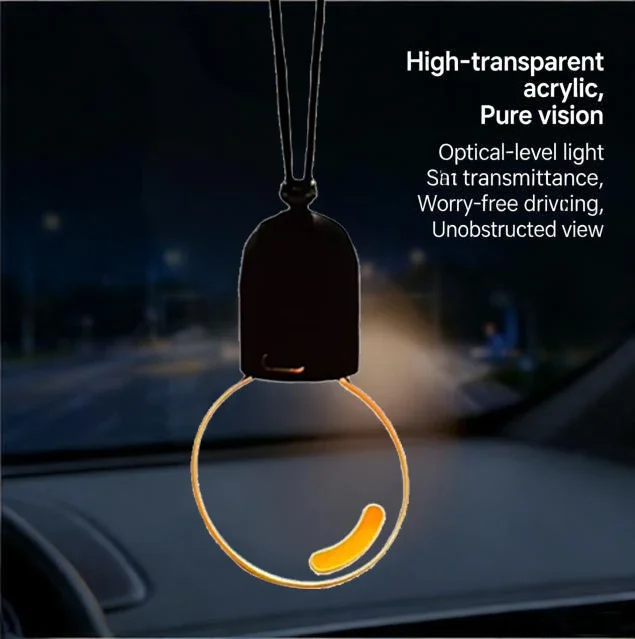Auto-Rückspiegelanhänger, Flache Acryl-Retro-LED-Glühbirne, Atmosphärisches Ambientelicht für Auto-Innendekoration
