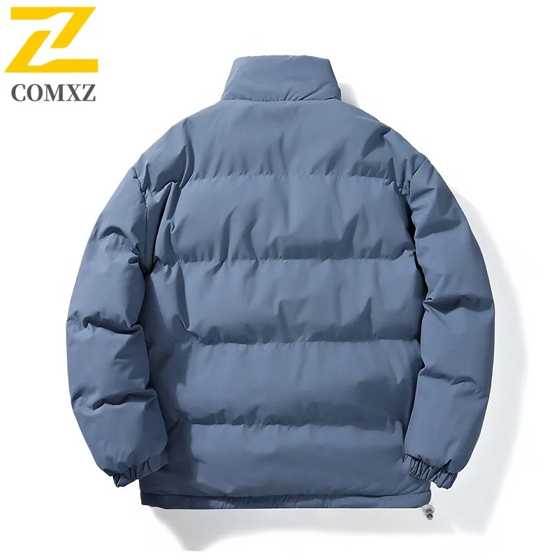 COMXZ Men Padding Coat Solid Color Stand Collar Outdoor Riding Lightweight Coat Travel Collar Cold Protection Winter Garment
