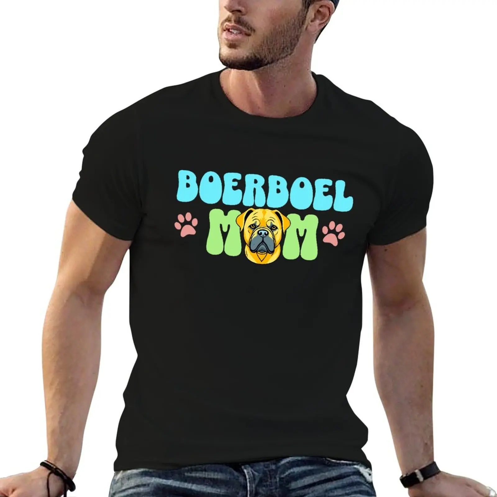 Camiseta Boerboel Mom - Cute Dog - Dog Mom, camisetas de algodón para hombre, camisetas 100% de anime, camisetas oversize g man, camisetas para hombre