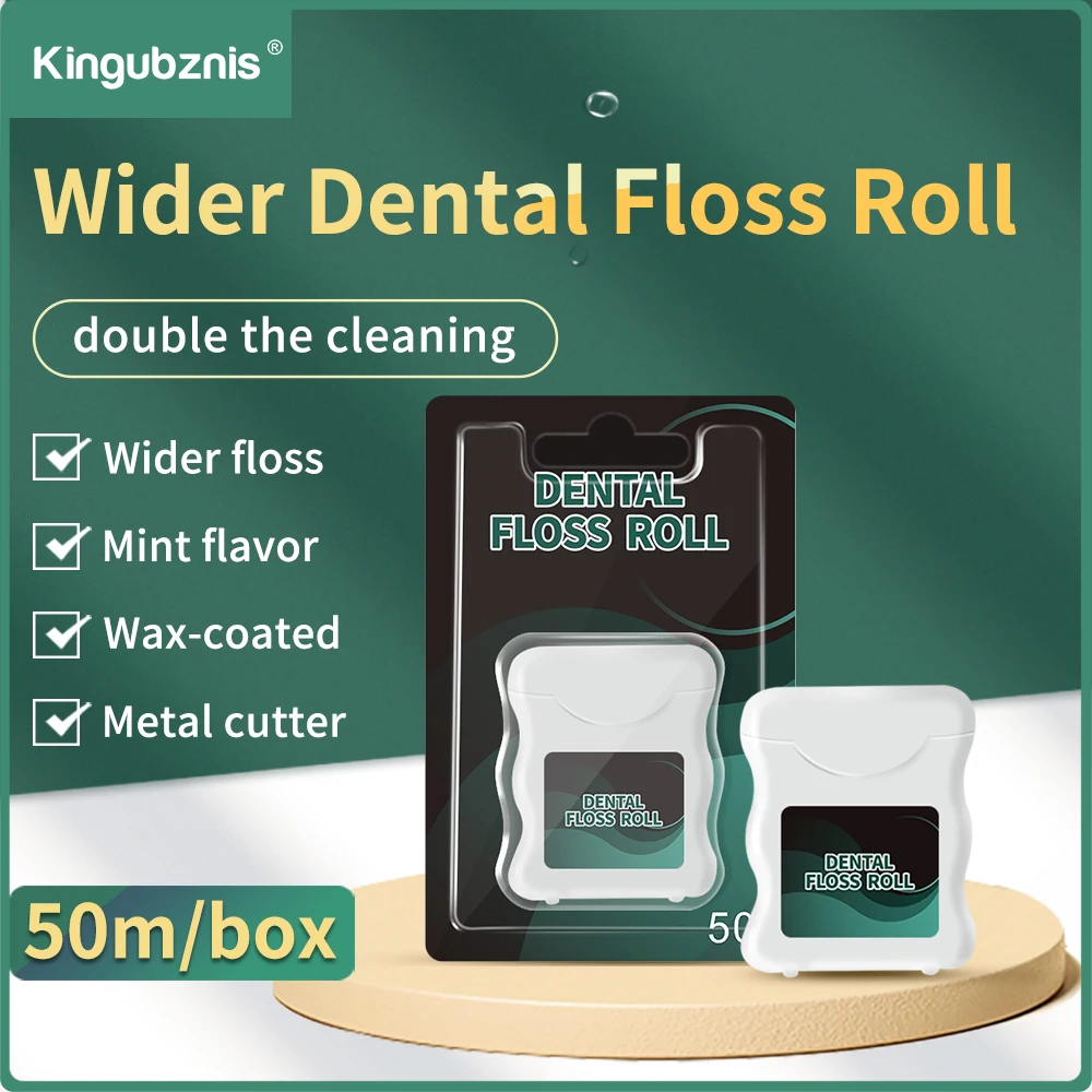 50 Meters Mint Dental Floss Roll in Glass Bottles Portable Flosser 50M Bamboo Charcoal Corn Thread Oral Hygiene Clean Tools