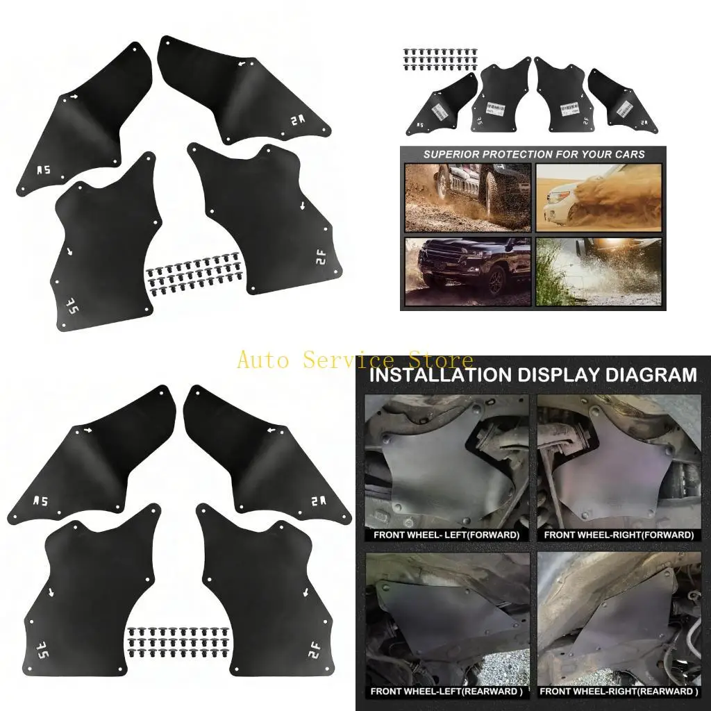 

462A 4Pcs Heavy Duty Vehicle Splashes Guard Mud Flaps Front Rear Wheel Arch Protectors For Extended Cab Version 5388304010