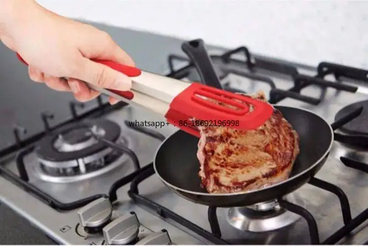 Stainless Steel Silicone Food Clip High Temperature Resistant Clip Anti-scalding and Scratch Resistant Food Clip