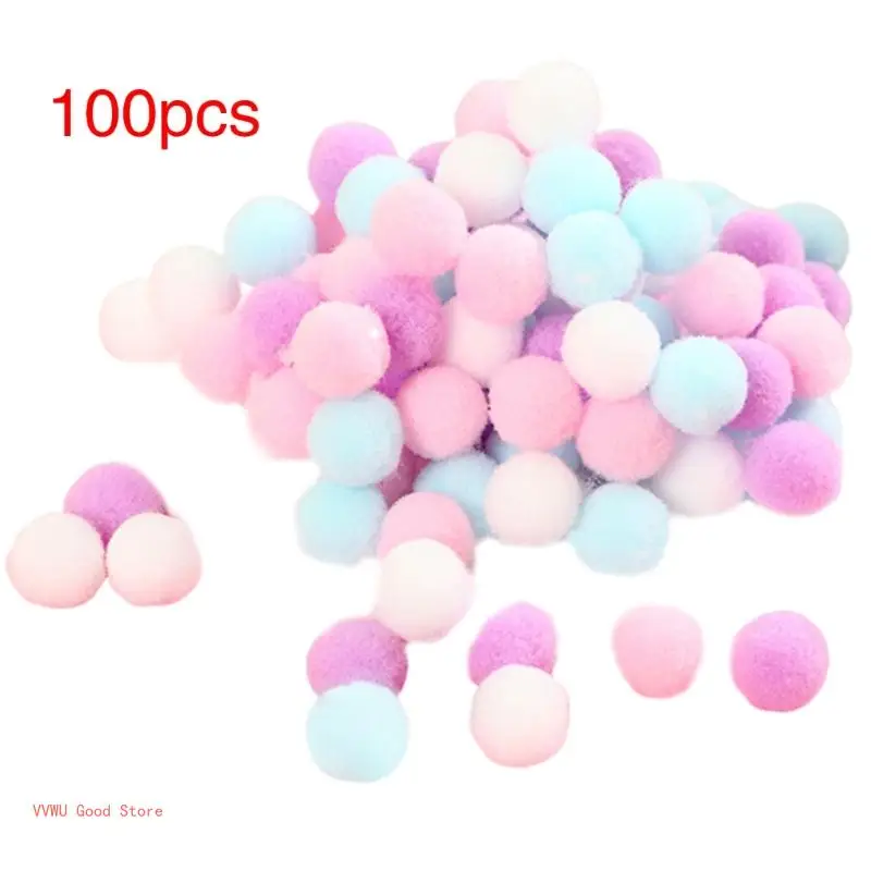 

100PCS Small Poms Ball Patches Scarves Wristband Clothing Hairband Decors Tool