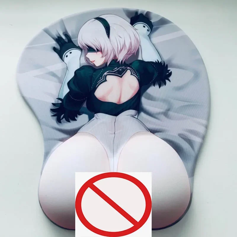 3D Nier Mouse Pad Anime 18+ Sexy Girl Cute 2B 3D Hip Soft Pads with Wrist Rest Gaming Mousepad Mat Non-slip for LOLCSGO 26*22