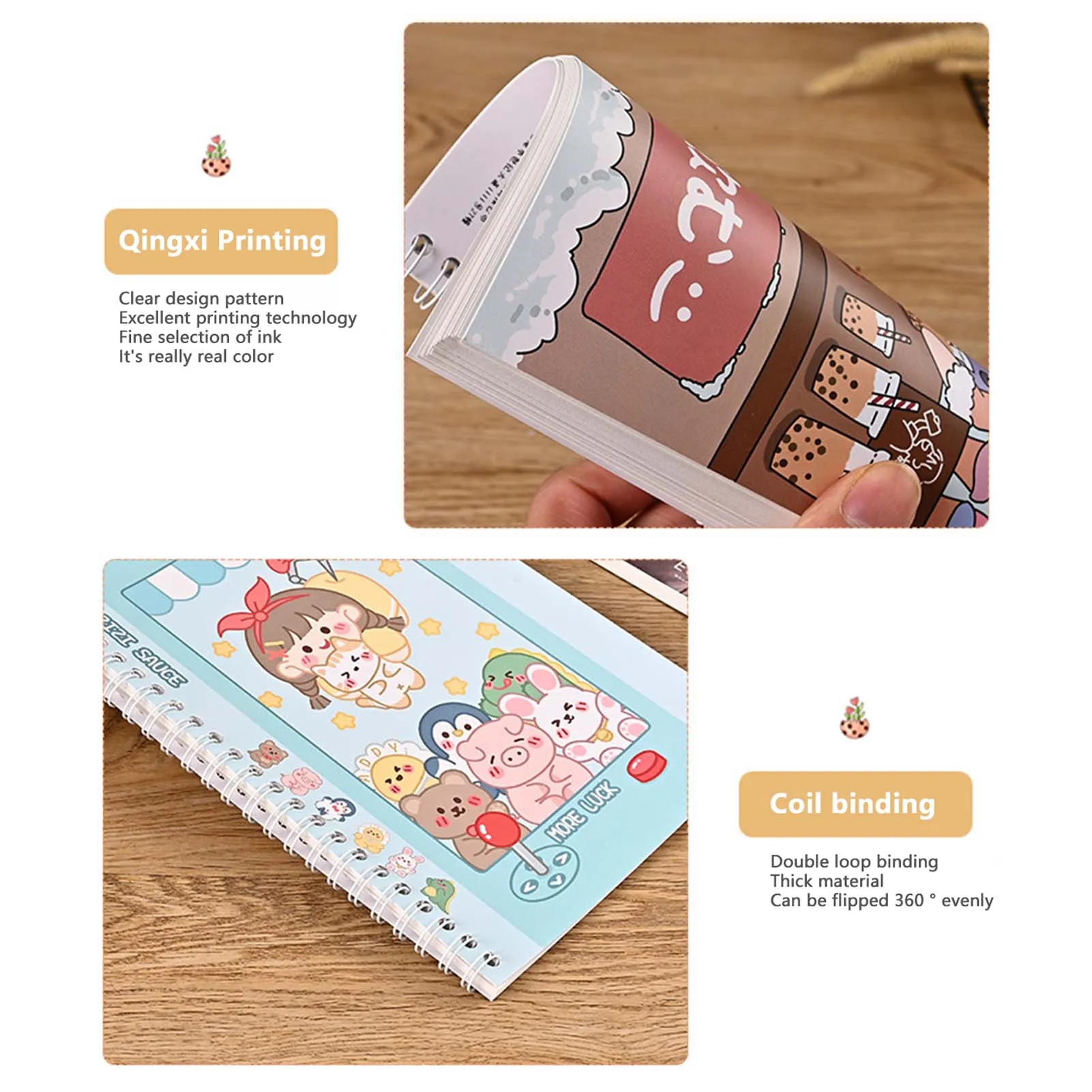 A5 Cute Sticker Book 32sheets Blank Collecting Album Organiser Reusable Double Sided Release Paper For Diy Scrapbooking Stickers
