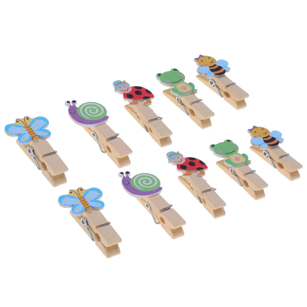 

10 Pcs Photo Folder Diy Craft Clips Wood Picture Holder Christmas Holders Mini Clamps