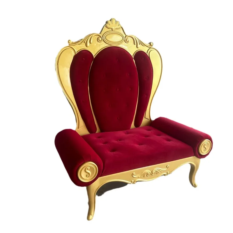 European solid wood mobile game chair Christmas decorative chair cartoon king chair