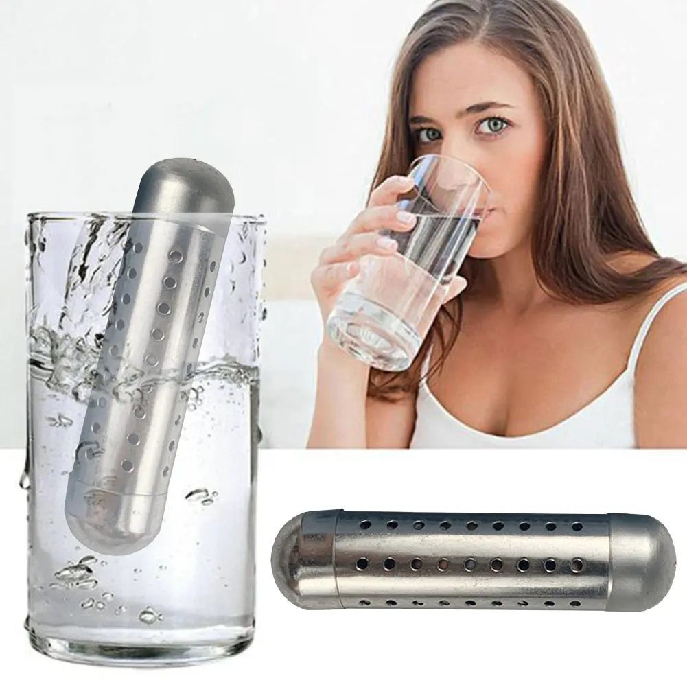 

Alkaline PH Water Filter Stick Stainless Steel Portable Hydrogen Mineral Purifier Naturally Increases PH Levels Decreases ORP