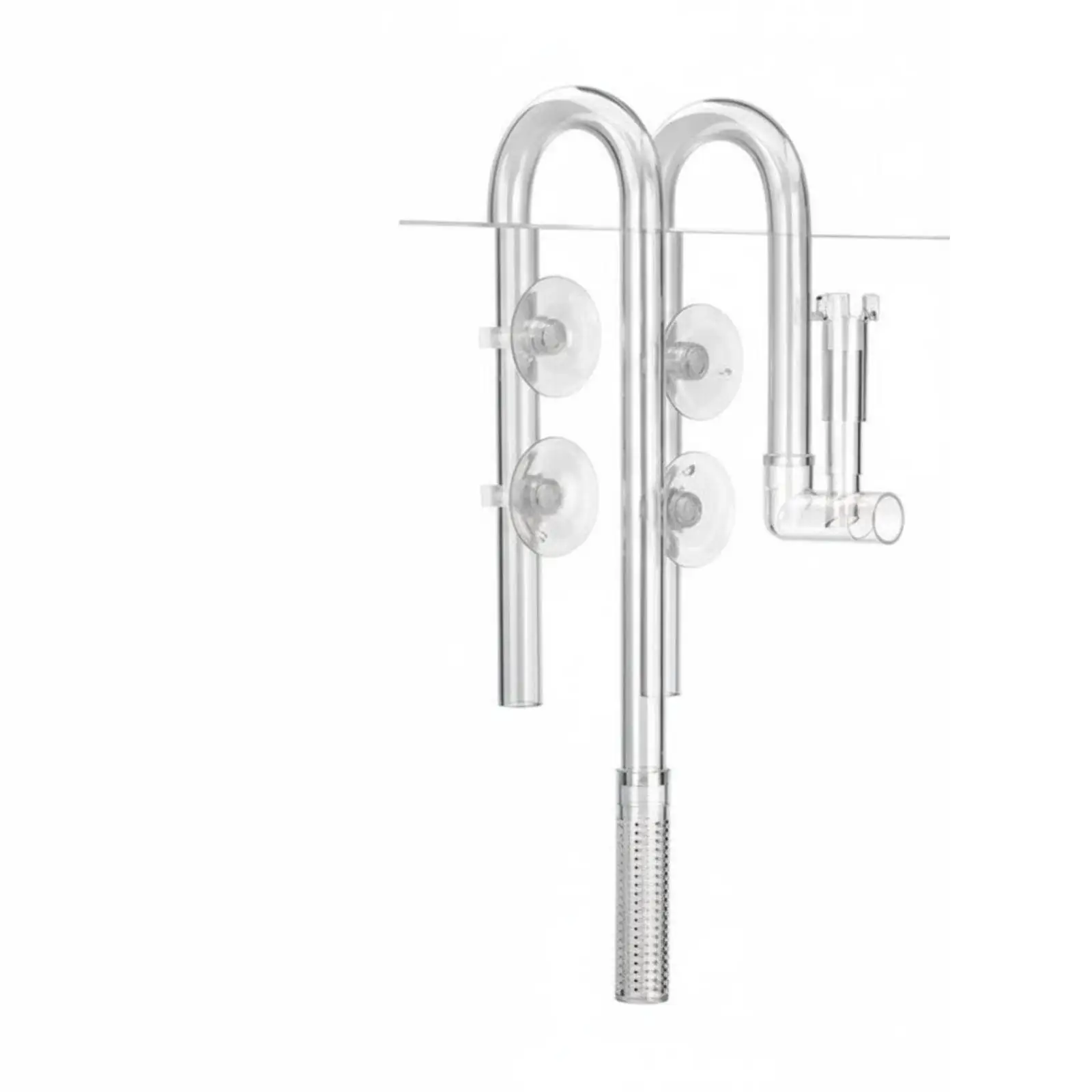 Planted Tank Surface Skimmer Kit Aquarium Inflow Outflow Pipe Set High Current Inlet with 0.8mm Slots for Shrimp Safe Water Flow