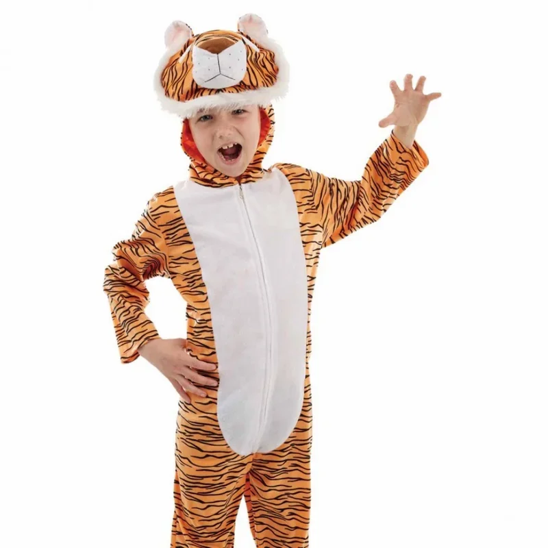 Tuta animale Costume cosplay Orso marrone/Gufo/Tigre Tuta Bambini Ragazzi Ragazze Tuta per spettacoli teatrali Festa di Halloween