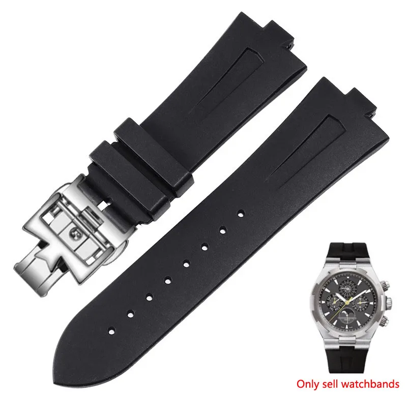 High quality Silicone Watch Band For Vacheron Constantin Overseas VC 47450 VC 49020 Watchbands Men Luxurious Watch Strap 25X8mm