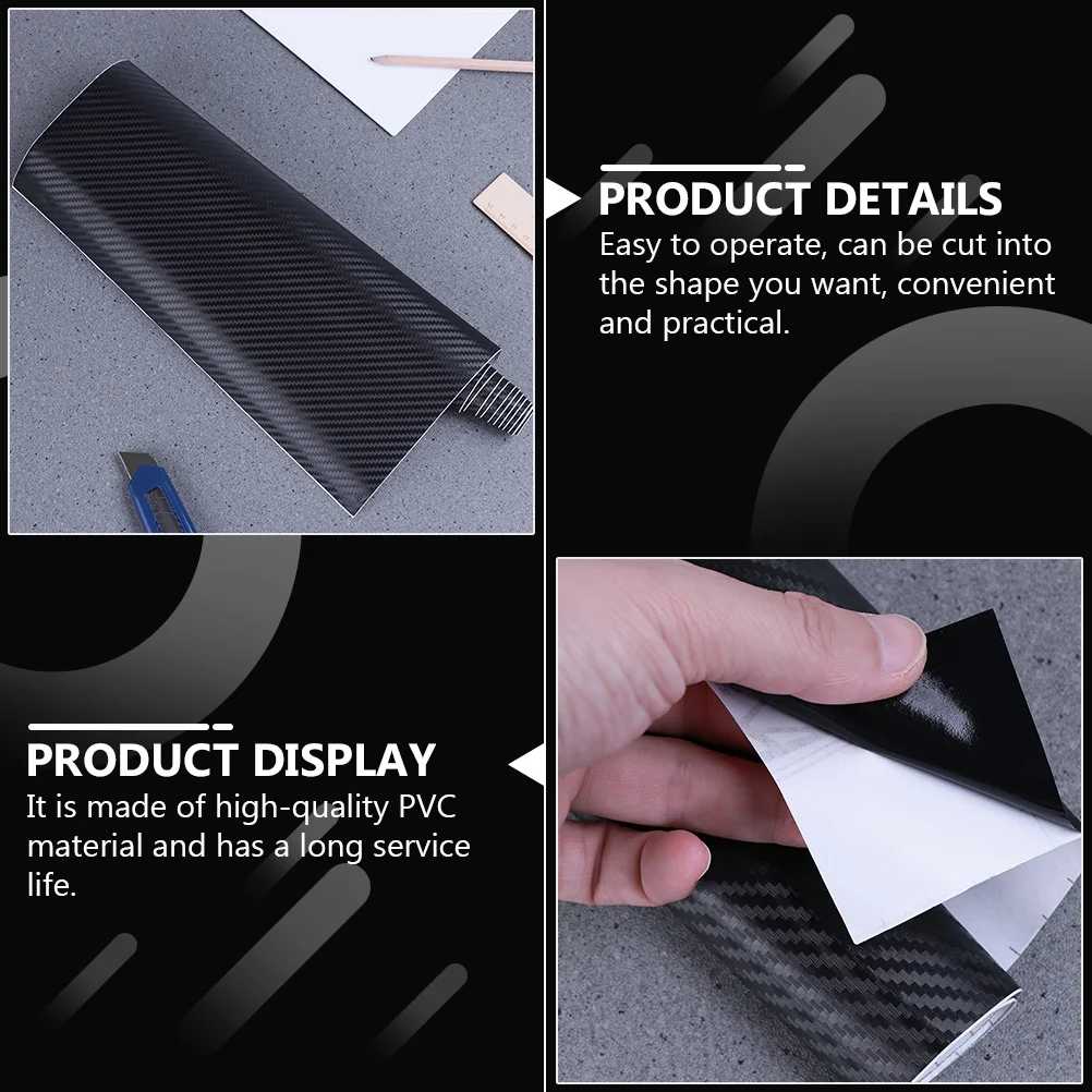 

1 Sheet 4d Carbon Fiber Sticker Self Adhesive Protective Vinyl Film Car Motorcycle Mobile Laptop Scratch Resistant Automotive