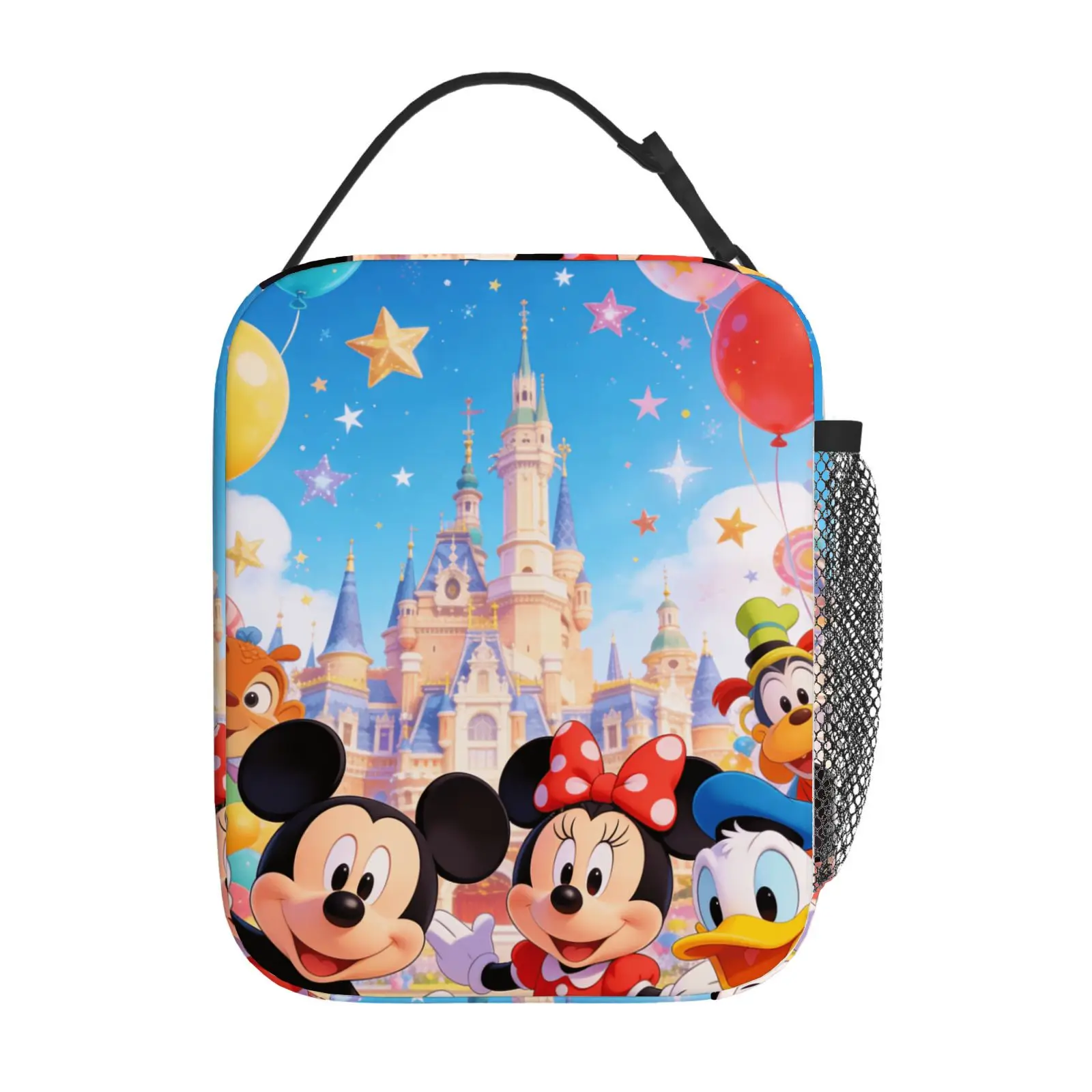 

1pc Mickey and friends theme cute lunch bag, suitable for casual daily application, commuter lunch bag, gift