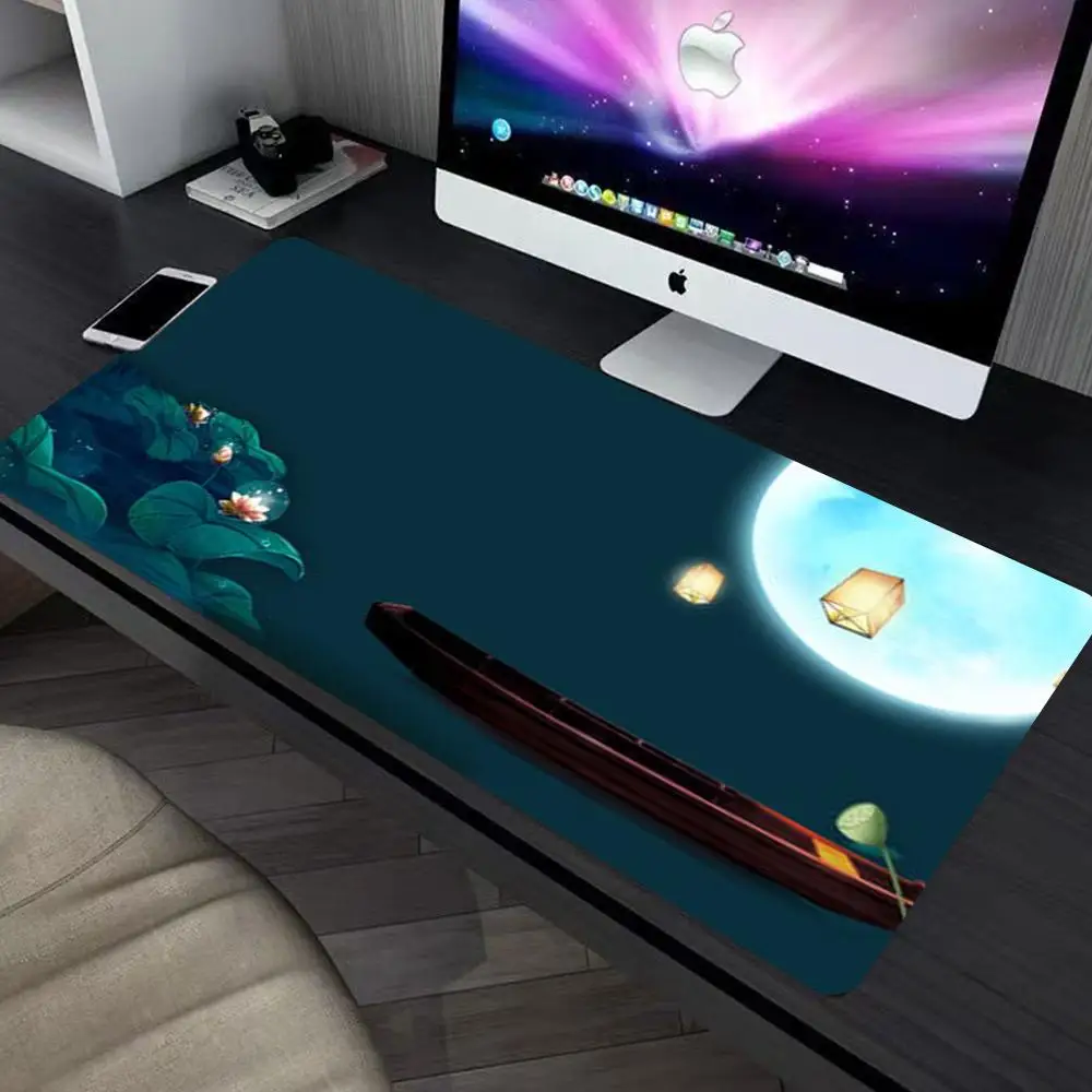 

The Moon And The Lotus Mouse Pad large keyboard mouse desk pad non-slip rubber gaming mouse pad laptop mouse carpet