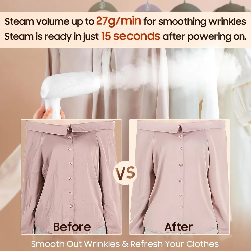 1350W Handheld Garment Steamer 15S Fast Heating Portable Fabric Wrinkle Remover Travel Clothing Iron Steamer image 4