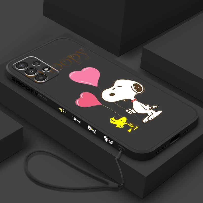 Comic S-Snoopy Art For Samsung A91 A81 A71 A51 A41 A31 A21S A11 A05 A04 A03S A02S A01 Liquid Left Rope Phone Case