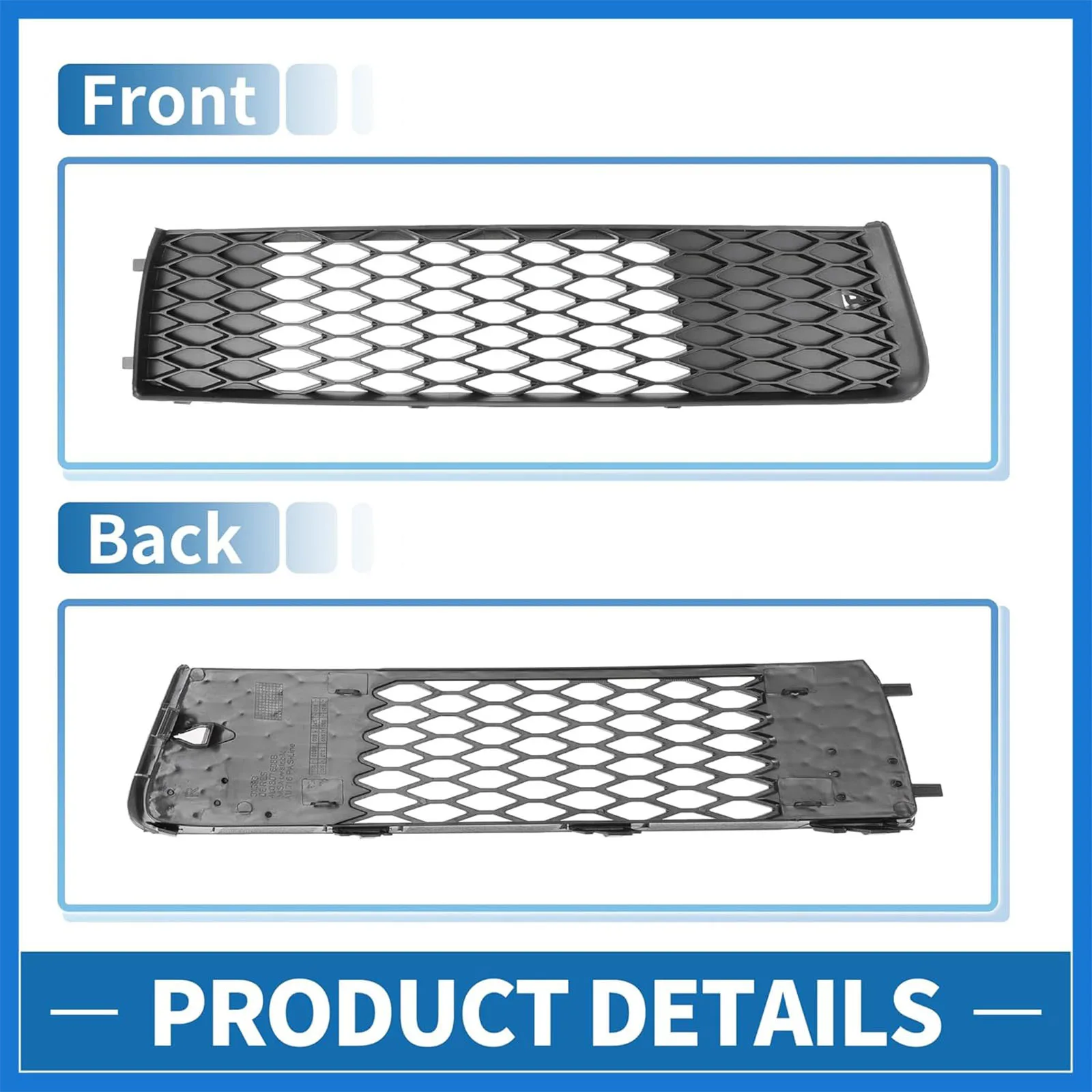 2x 4L0807697B 4L0807698B ABS المصد الأمامي السفلي العلوي شبكة مصبغة الضباب ضوء الحافة غطاء المصباح الضباب ل-أودي Q7 S-Line 2010-2015