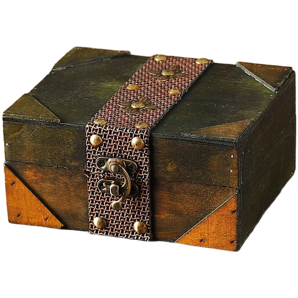 Vintage Wooden Jewelry Box Storage Chest With Leather Strap For Home Decor Movie  Decorative Storage Organiser For Jewelry