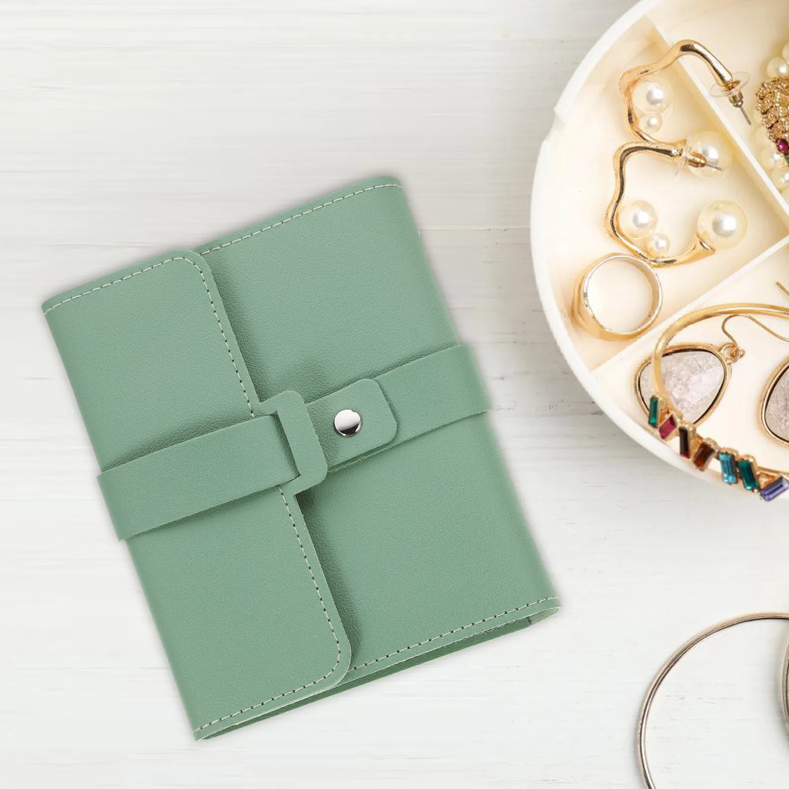 

PU Small Jewelry Storage Bag Foldable Travel Organizer Earring Pouch Portable Jewelry Storage Organizer for Travel and