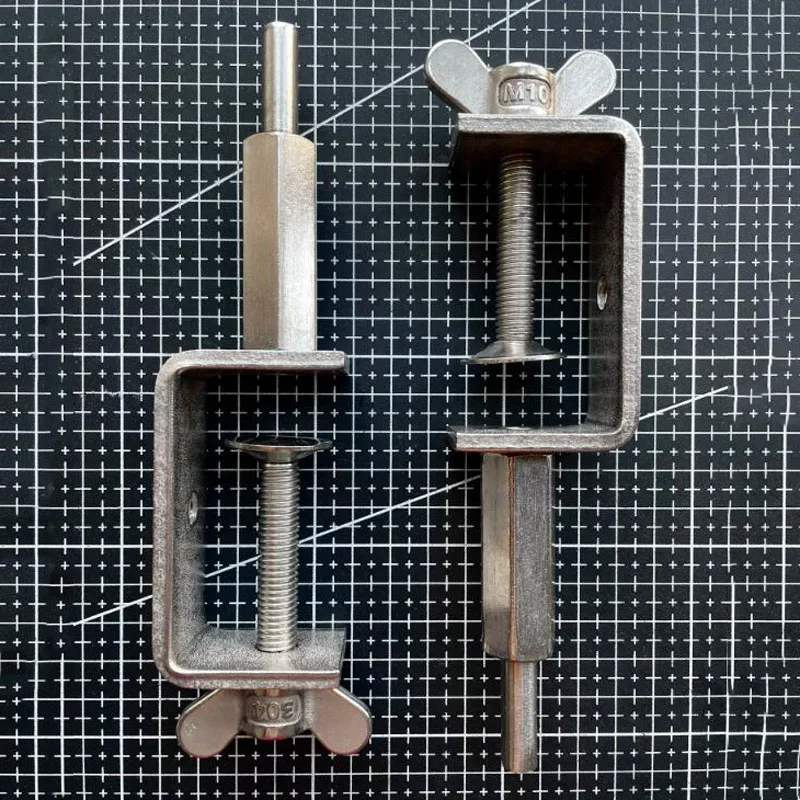 2PCS Stainless Steel Desktop Shoemaking Stand Small Clip-on Design for Insole Sewing Gluing Welt Stitching