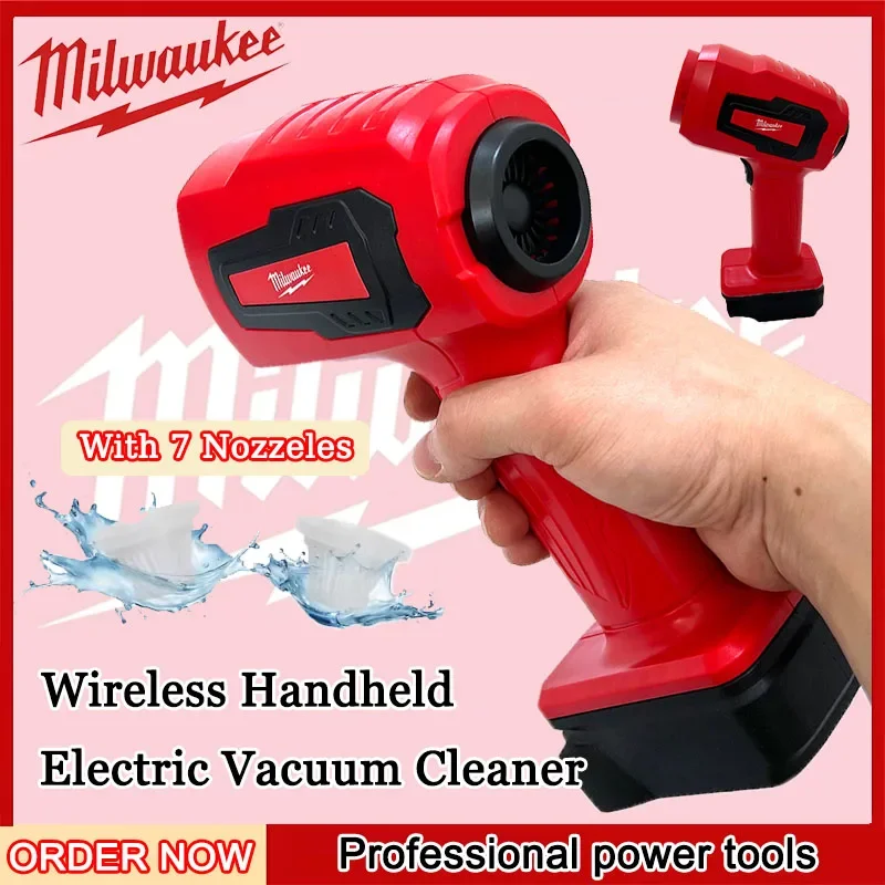 Milwaukee Portable Rechargeable Handheld 120W Car Vacuum Cleaner 18V Li-ion Battery 3 In 1 Electric Vacuum Home & Car