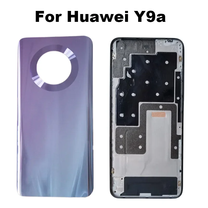 Full Housing For Huawei Y9A Back Battery Cover With Front Frame Middle Frame Bezel Chassis Faceplate Replacement Parts