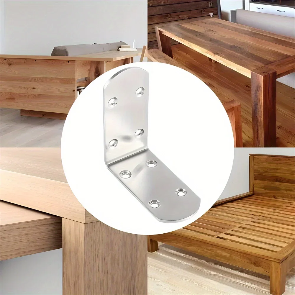 5pcs L วงเล็บมุมชุด,โลหะ L วงเล็บสําหรับชั้นวางเฟอร์นิเจอร์ไม้ตู้เก้าอี้ลิ้นชัก 80 สกรู