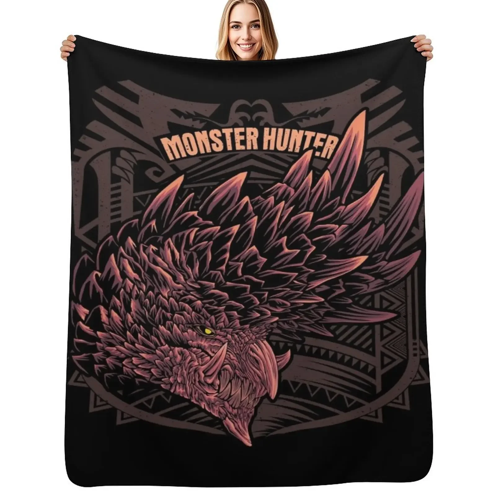 

Alatreon MHW Throw Blanket For Sofa Thin warm winter Decorative Sofa Sofa Quilt Blanket