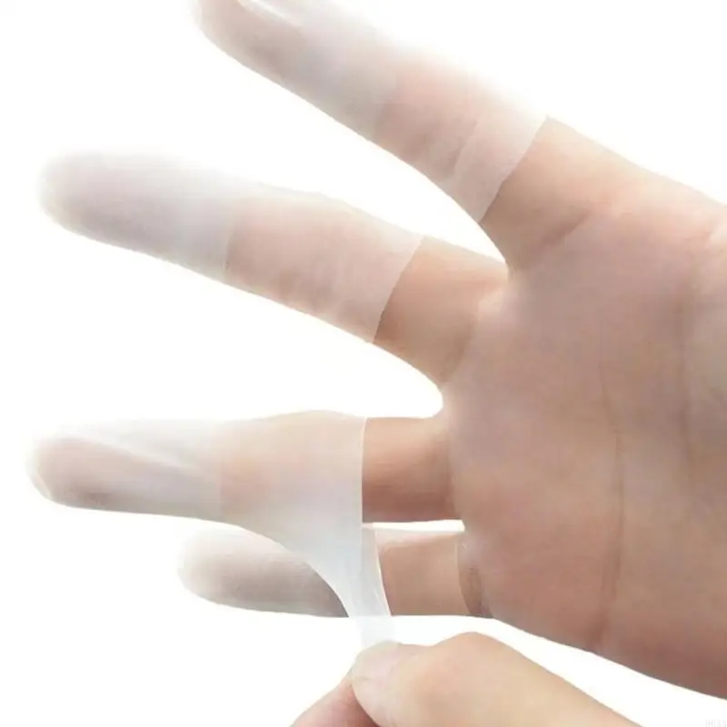 100pcs يمكن التخلص من حماة أصابع اللاتكس التي يمكن التخلص منها بأكمام واقية من أصابع الإصبع من أجل الوقاية من غبار العمل الدقيق
