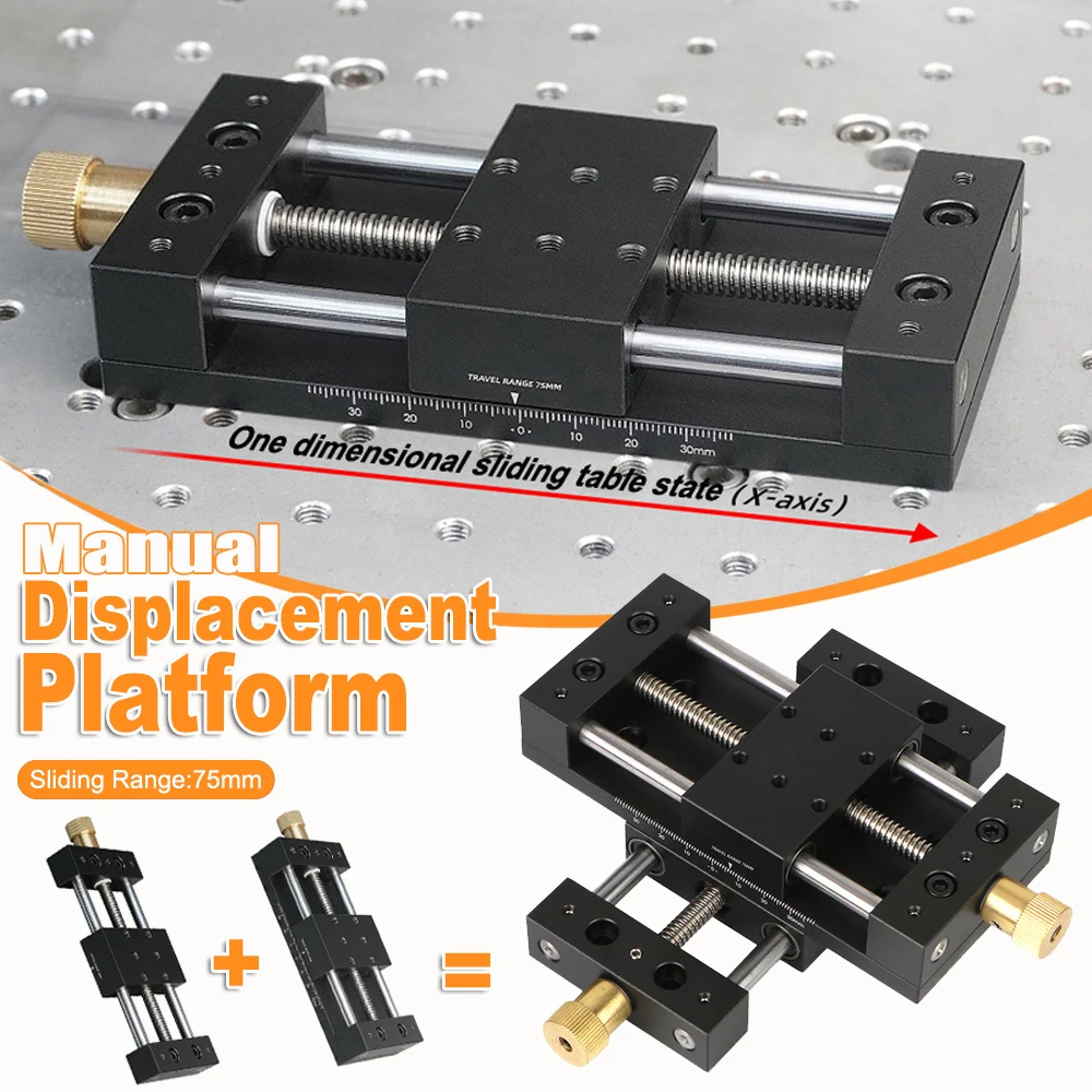Platform Sliding Table X-Axis Manual Translation Displacement Station 40x70mm Precision Sliding Table Fine‑Tuning Linear Stage