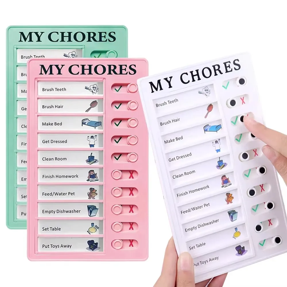 

Reusable Chores Checklist Task Board for Kids, Daily Schedule Planner Memo Chart, Responsibility Behavior Self Discipline Card